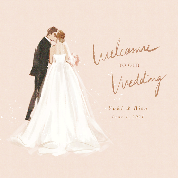 Understated Yet Very Cute Portrait Wedding Welcome Sign