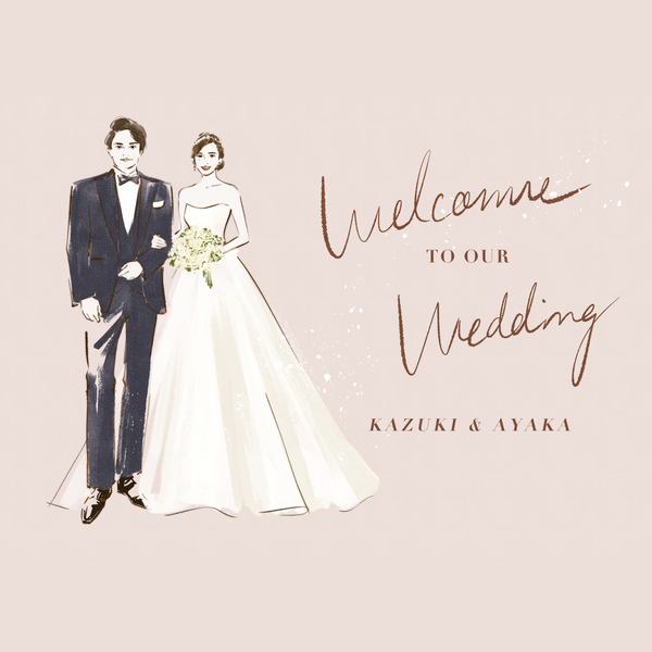 Romantic Portrait Wedding Welcome Sign Made by NY Fashion Illustrator