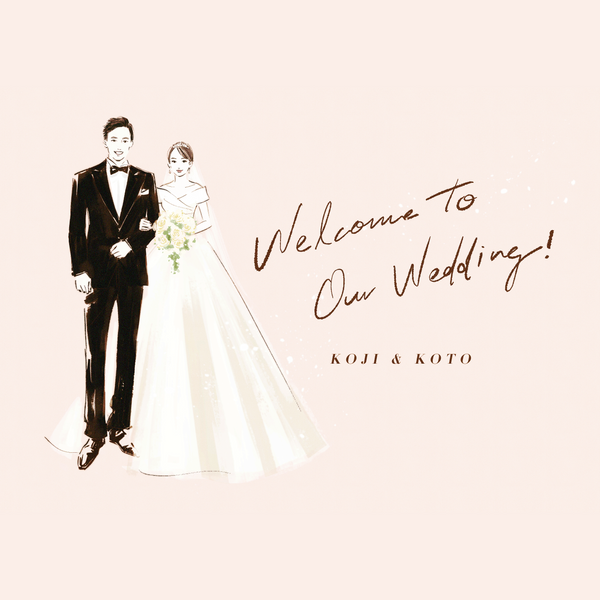 Fashion Portrait Wedding Welcome Sign Made by NY Illustrator