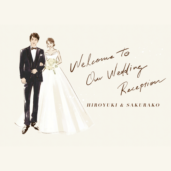 Chic and Stylish Wedding Welcome Sign Made by Fashion Illustrator in NYC