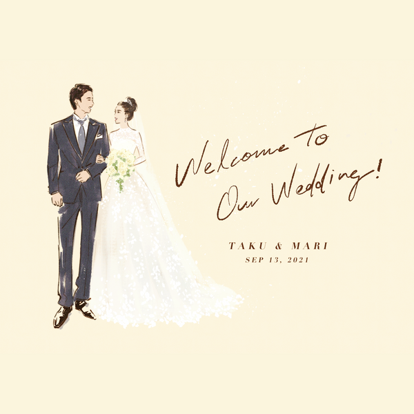Custom Wedding Welcome Sign Made by NY Fashion Illustrator